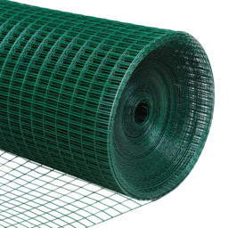 Pawhut PVC Coated Welded Wire Mesh Fencing Chicken Poultry Aviary Fence Run Hutch Pet Rabbit 30m Dark Green - thumbnail 9