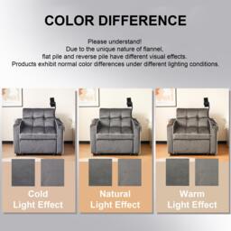 3-in-1 Expandable Single Sofa Bed with 2 Drink Holders and Phone Holder, Recliner chair for Apartment, 83L x 167W x 76H cm, Dark Gray - Aosom UK - thumbnail 4