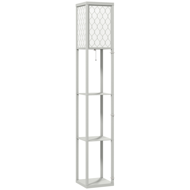 HOMCOM Three-Shelf Standing Lamp - Grey/White - image 1