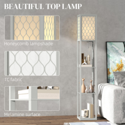 HOMCOM Three-Shelf Standing Lamp - Grey/White - thumbnail 4
