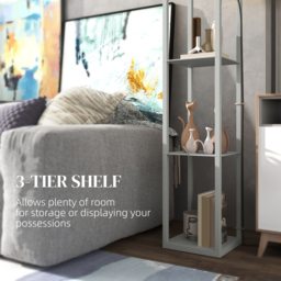 HOMCOM Three-Shelf Standing Lamp - Grey/White - thumbnail 6
