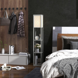 HOMCOM Three-Shelf Standing Lamp - Grey/White - thumbnail 8