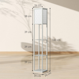 HOMCOM Three-Shelf Standing Lamp - Grey/White - thumbnail 3