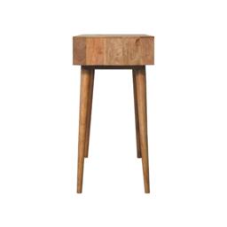 Wood Dressing Table with Mirror and 2 Smooth‑Gliding Drawers, Console Table with 4 Compartments, 40L x 100W x 78H cm, Brown - Aosom UK - thumbnail 7