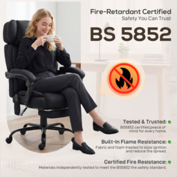 HOMCOM High Back Vibration Massage Office Chair Heated Reclining Computer Chair w/ Adjustable Height, Swivel Wheels, Black - thumbnail 9