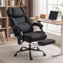HOMCOM High Back Vibration Massage Office Chair Heated Reclining Computer Chair w/ Adjustable Height, Swivel Wheels, Black - thumbnail 2