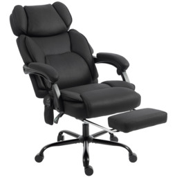 HOMCOM High Back Vibration Massage Office Chair Heated Reclining Computer Chair w/ Adjustable Height, Swivel Wheels, Black - thumbnail 1