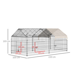 PawHut Small Animal Cage with Cover for Bunny, Chinchilla, Guinea Pig, Beige - thumbnail 3