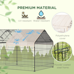 PawHut Small Animal Cage with Cover for Bunny, Chinchilla, Guinea Pig, Beige - thumbnail 4