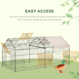 PawHut Small Animal Cage with Cover for Bunny, Chinchilla, Guinea Pig, Beige - thumbnail 5