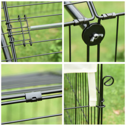 PawHut Small Animal Cage with Cover for Bunny, Chinchilla, Guinea Pig, Beige - thumbnail 8