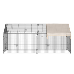 PawHut Small Animal Cage with Cover for Bunny, Chinchilla, Guinea Pig, Beige - thumbnail 9