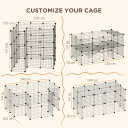 Pawhut Guinea Pig Playpen Rabbit Playpen Metal Wire Fence Indoor Outdoor Small Animal Cage 36 Panel Enclosure Black - Aosom UK - thumbnail 4