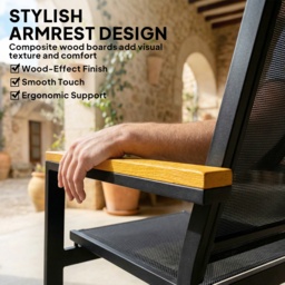 Outsunny Outdoor Sofa 4 Seater Garden Sofa Set with Loveseat 2 Chairs and Coffee Table Black - thumbnail 7