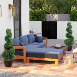 HOMCOM Set of 2 Artificial Plants, Topiary Spiral Boxwood Trees with Pot, for Home Indoor Outdoor Decor, 90cm - Aosom UK - thumbnail 7