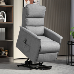 HOMCOM Electric Power Lift Recliner Chair with Spring Pack Seat, Fabric Recliner Armchair for Elderly w/ Footrest, Pockets - Aosom UK - thumbnail 2