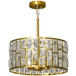 HOMCOM 72 Glass Crystallite Chandelier - Gold-Tone - thumbnail 1