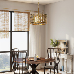 HOMCOM 72 Glass Crystallite Chandelier - Gold-Tone - thumbnail 9