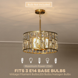HOMCOM 72 Glass Crystallite Chandelier - Gold-Tone - thumbnail 5