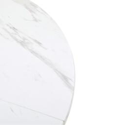 Modern Round Dining Table with MDF Marble Pattern Top, Sturdy Metal Frame, Perfect for Dining, Working, 100L x 100W x 75H cm, Gold+White - Aosom.UK - thumbnail 6