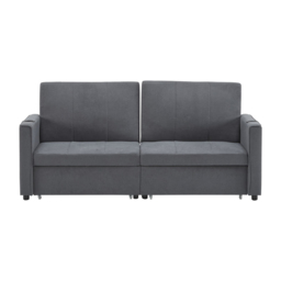 Modern Convertible Fabric Sofa Chair with Cup Holders, Side Pockets, King Size Independent Pull Out Sofa Bed, 207L x 87W x 96H cm, Gray - Aosom UK - thumbnail 2