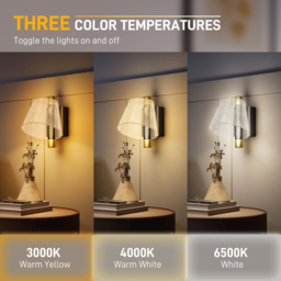 HOMCOM Led Wall Lamp 2 Pack, 5W Modern Indoor Starry Wall Light, Colour Temperature Adjustable 3000K/4000K/6500K, for Bedroom, Living Room, Hallway, Stairs, Black - thumbnail 4