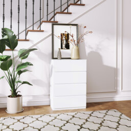 HOMCOM Chest of Drawers, 4-Drawer Storage Cabinets, Modern Dresser, Storage Drawer Unit for Bedroom - thumbnail 2