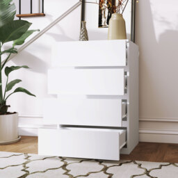 HOMCOM Chest of Drawers, 4-Drawer Storage Cabinets, Modern Dresser, Storage Drawer Unit for Bedroom - thumbnail 7
