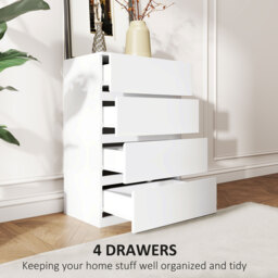 HOMCOM Chest of Drawers, 4-Drawer Storage Cabinets, Modern Dresser, Storage Drawer Unit for Bedroom - thumbnail 4