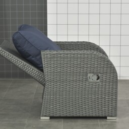 Outsunny 6pc Outdoor Couch Set, Rattan Wicker Furniture with 3-Seat Sofa, 2 Single Sofas, 2 Footstools and Coffee Table - Aosom UK - thumbnail 9
