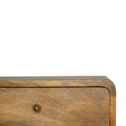 Solid Wood Floating Bedside Table with Drawer and Open Shelf, Handcrafted Desk with Clear Natural Finish, 32L x 45W x 25H cm, Brown - Aosom UK - thumbnail 5