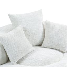 Modern Lazy Sofa Bean Bag Chair with Shredded Memory Foam, Chenille Fabric, Luxurious High Back Accent Chair, 108L x 108W x 52H cm, Beige - Aosom UK - thumbnail 9