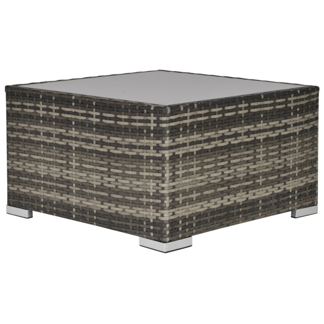 Outsunny Rattan Coffee Table Ready to Use Outdoor Furniture Suitable for Garden Backyard Deep Grey - Aosom UK - image 1