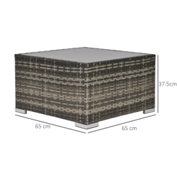 Outsunny Rattan Coffee Table Ready to Use Outdoor Furniture Suitable for Garden Backyard Deep Grey - Aosom UK - thumbnail 3