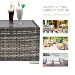 Outsunny Rattan Coffee Table Ready to Use Outdoor Furniture Suitable for Garden Backyard Deep Grey - Aosom UK - thumbnail 7