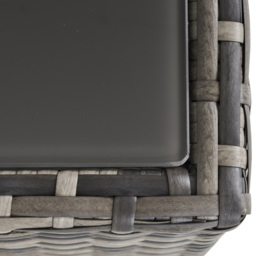 Outsunny Rattan Coffee Table Ready to Use Outdoor Furniture Suitable for Garden Backyard Deep Grey - Aosom UK - thumbnail 8