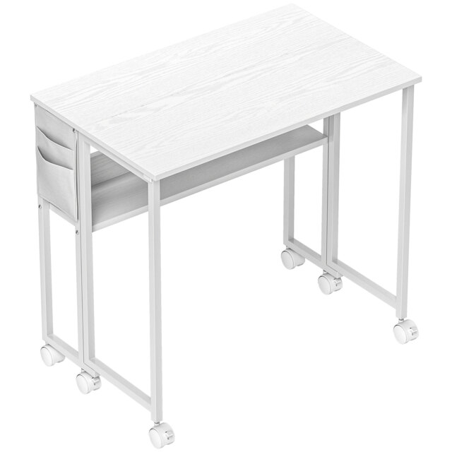 HOMCOM 80 cm Drop Leaf Writing Work Desk - White - image 1