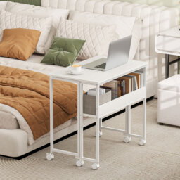 HOMCOM 80 cm Drop Leaf Writing Work Desk - White - thumbnail 8