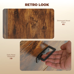 HOMCOM Modern Rustic Brown Sideboard - thumbnail 5
