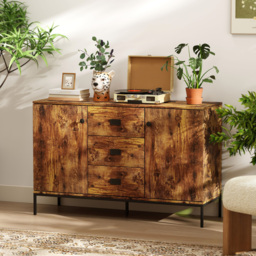 HOMCOM Modern Rustic Brown Sideboard - thumbnail 8