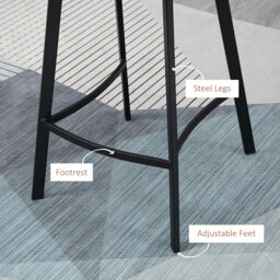 HOMCM Kitchen Stools Set of 2, 97cm Sitting Height with Integrated stable structure Leather Bar Stools   Suitable for Retro Home Decor, Brown - thumbnail 6