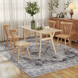HOMCOM Vintage Area Rug, Non-Slip Washable Rug, Flannel Floor Carpet for Living Room, Bedroom, Dining Room, Home Office, 290 x 200 cm, Grey - thumbnail 9