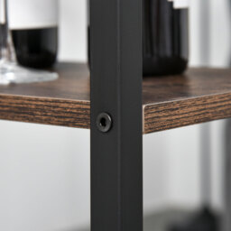 HOMCOM Bar Table and Stools w/ 2 Stools & Side Shelf, Dining Table Set w/ Industrial Bar Height, Coffee Table for Kitchen, Dinette - Aosom UK - thumbnail 8