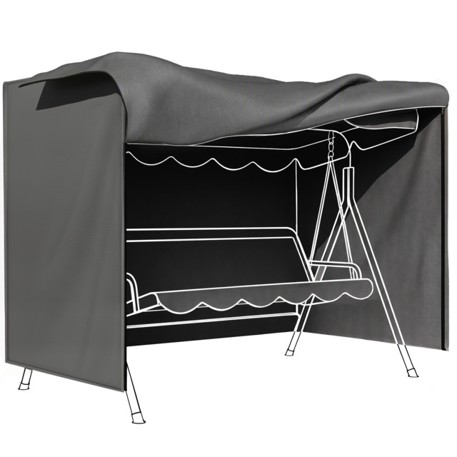 Outsunny Patio Swing Shelter: Waterproof Oxford Canopy for Outdoor Seating, Dark Grey, Ample Coverage - Aosom UK - image 1
