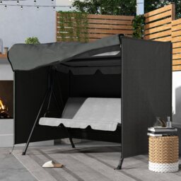 Outsunny Patio Swing Shelter: Waterproof Oxford Canopy for Outdoor Seating, Dark Grey, Ample Coverage - Aosom UK - thumbnail 2