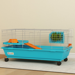 PawHut Small Animal Cage Rabbit Guinea Pigs Chinchillas Cage with Wheels Water Bottle - thumbnail 8