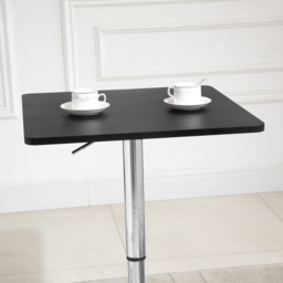 HOMCOM Modern Height Adjustable Counter Bar Table with 360° Swivel Tabletop and Electroplating Metal Base, Bistro Table, Black and Silver - Aosom UK - thumbnail 8