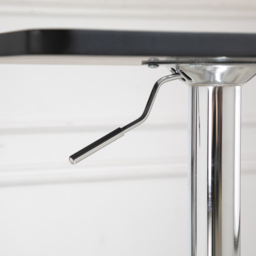 HOMCOM Modern Height Adjustable Counter Bar Table with 360° Swivel Tabletop and Electroplating Metal Base, Bistro Table, Black and Silver - Aosom UK - thumbnail 9