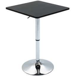 HOMCOM Modern Height Adjustable Counter Bar Table with 360° Swivel Tabletop and Electroplating Metal Base, Bistro Table, Black and Silver - Aosom UK