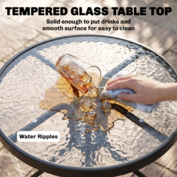 Outsunny 3 Piece Patio Furniture Garden Bistro Set Outdoor 2 Folding Chairs 1 Tempered Glass Table Adjustable Backrest Metal - Brown - Aosom UK - thumbnail 7